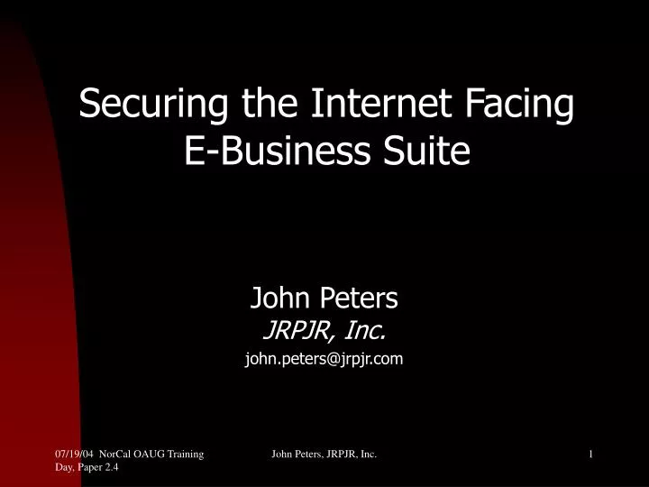 securing the internet facing e business suite