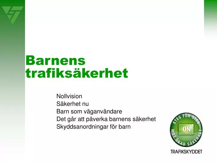 barnens trafiks kerhet