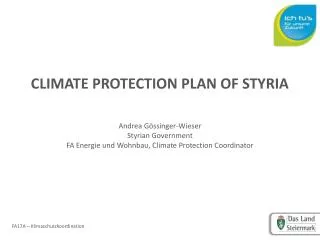 CLIMATE PROTECTION PLAN OF STYRIA