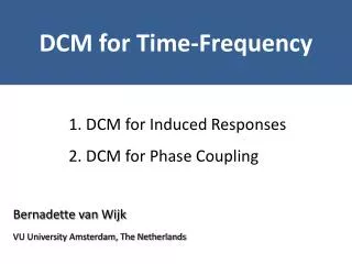 DCM for Time-Frequency