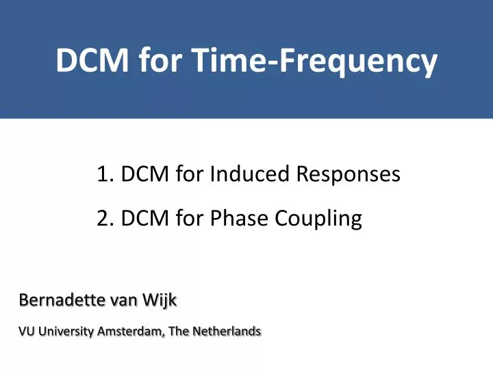 dcm for time frequency