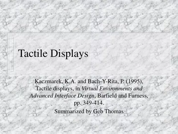 tactile displays