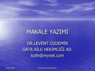 makale yazimi