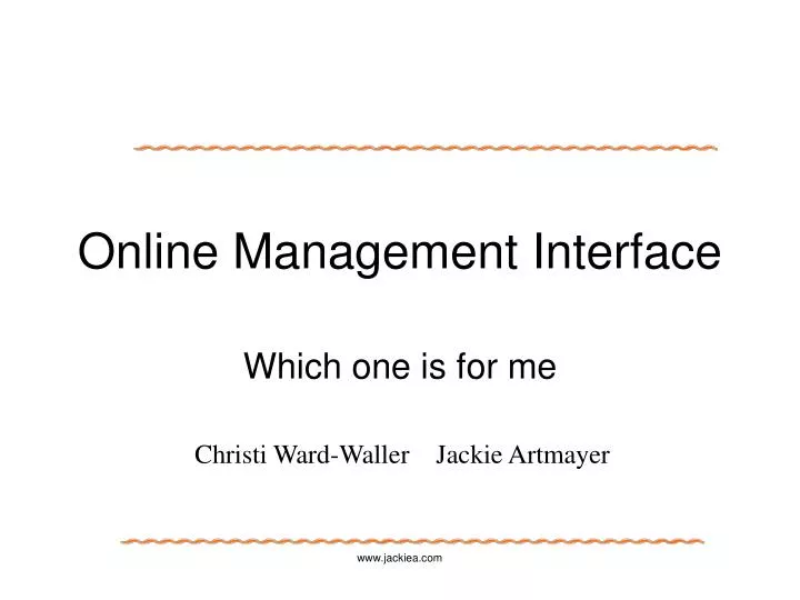 online management interface