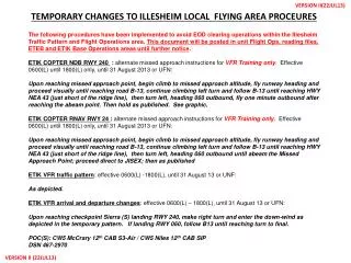 TEMPORARY CHANGES TO ILLESHEIM LOCAL FLYING AREA PROCEURES