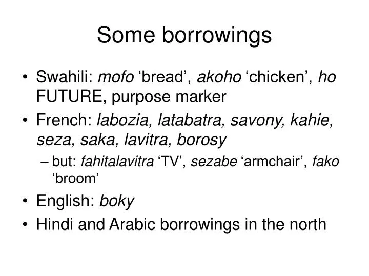 some borrowings