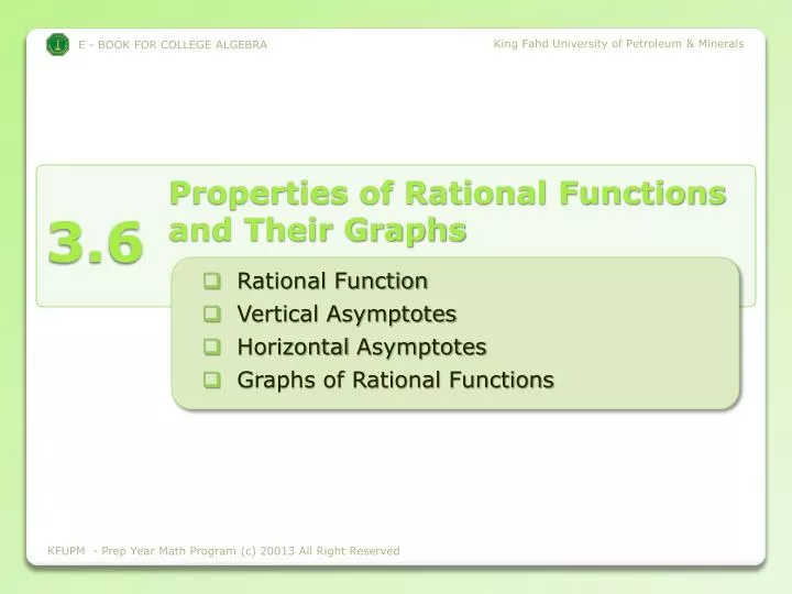 properties of rational functions and their graphs