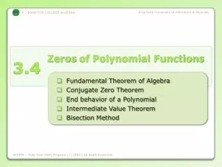 Zeros of Polynomial Functions