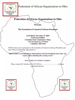 Federation of African Organizations in Ohio Presents