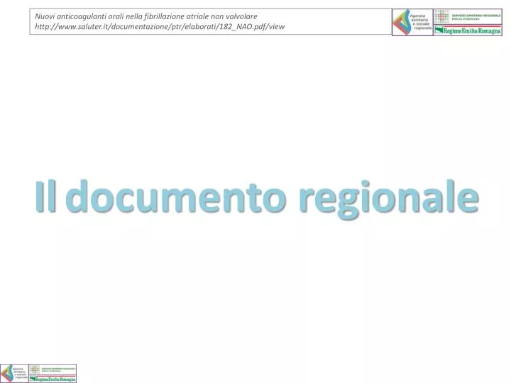 il documento regionale