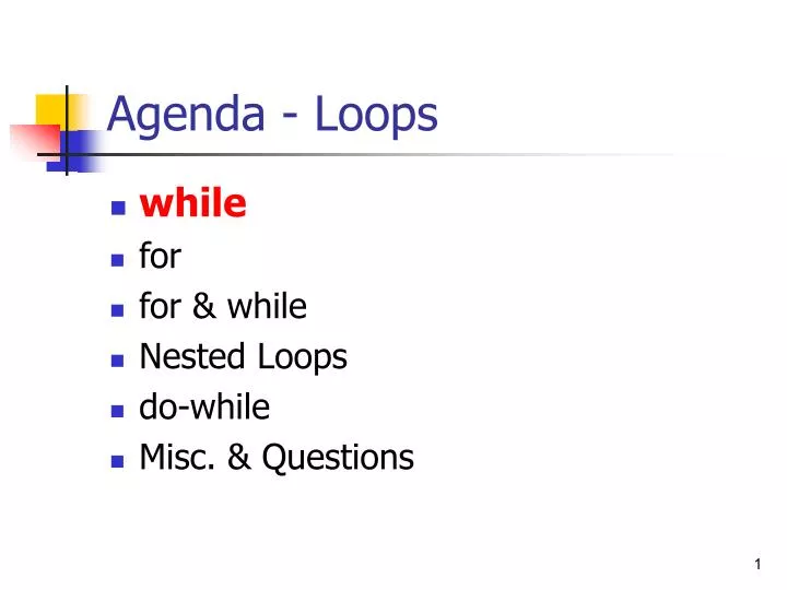 agenda loops