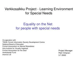 Equality on the Net for people with special needs