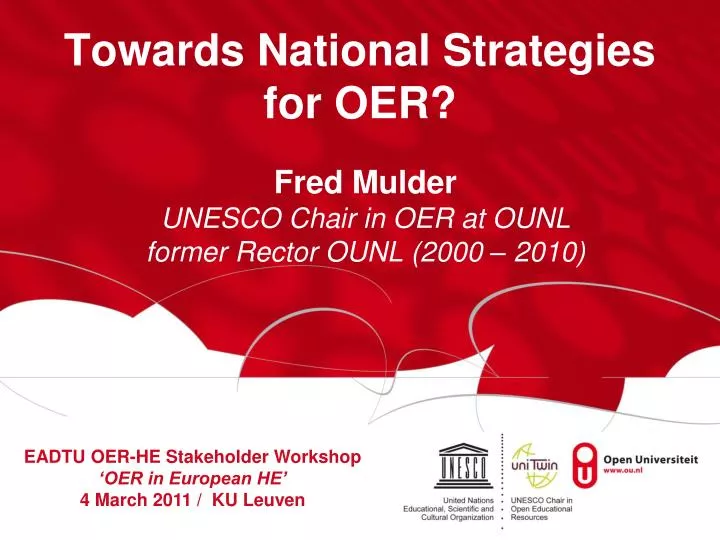 towards national strategies for oer