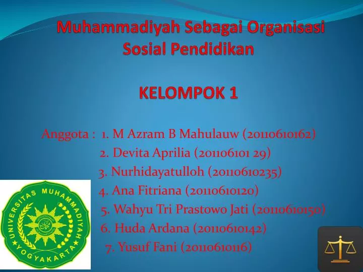 muhammadiyah sebagai organisasi sosial pendidikan kelompok 1