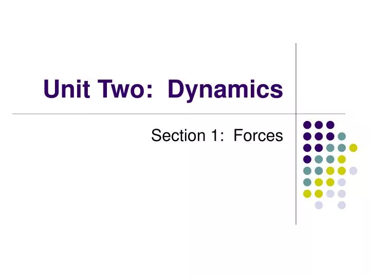 unit two dynamics