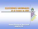 Junta Electoral Nacional SANTA FE - slide 1