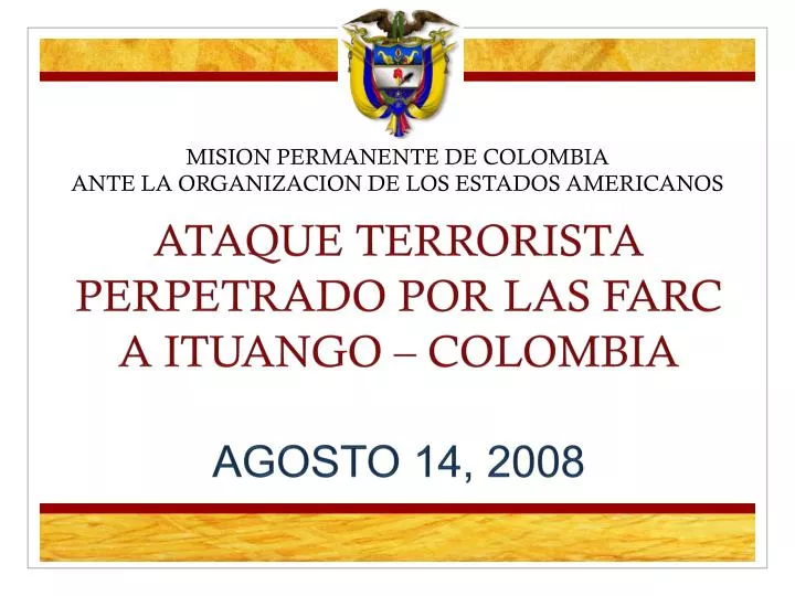 ataque terrorista perpetrado por las farc a ituango colombia agosto 14 2008