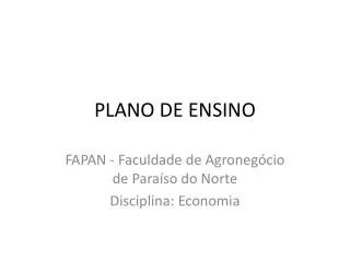 plano de ensino
