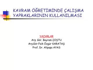 kavram ret m nde ali ma yapraklarinin kullanilmasi