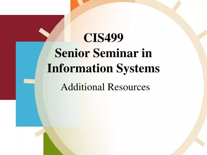 cis499 senior seminar in information systems