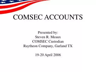 COMSEC ACCOUNTS