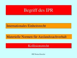 begriff des ipr