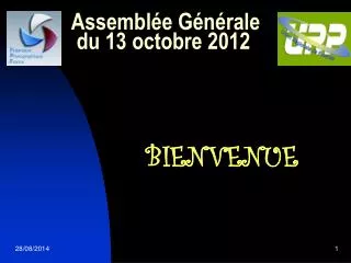 assembl e g n rale du 13 octobre 2012