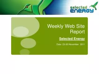 Weekly Web Site Report