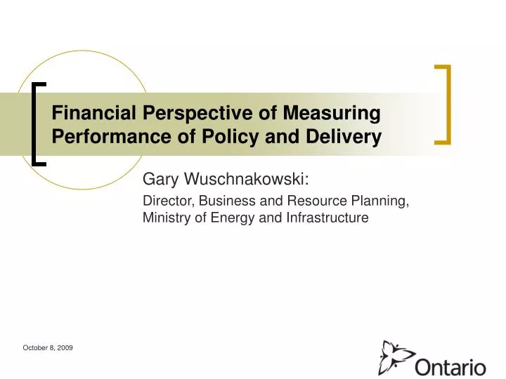 financial perspective of measuring performance of policy and delivery