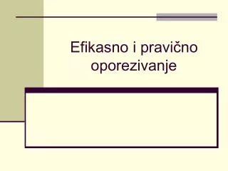 efikasno i pravi no oporezivanje