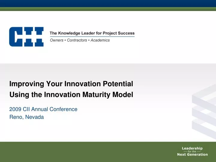 improving your innovation potential using the innovation maturity model