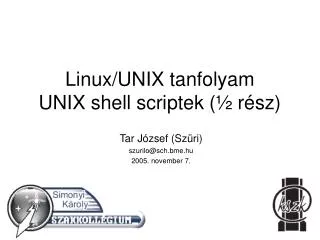linux unix tanfolyam unix shell scriptek r sz