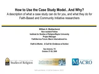 How to Use the Case Study Model.. And Why?