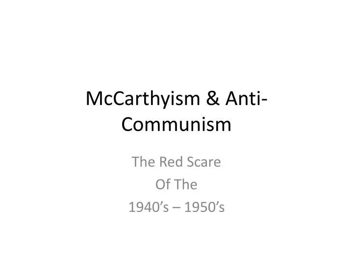 mccarthyism anti communism