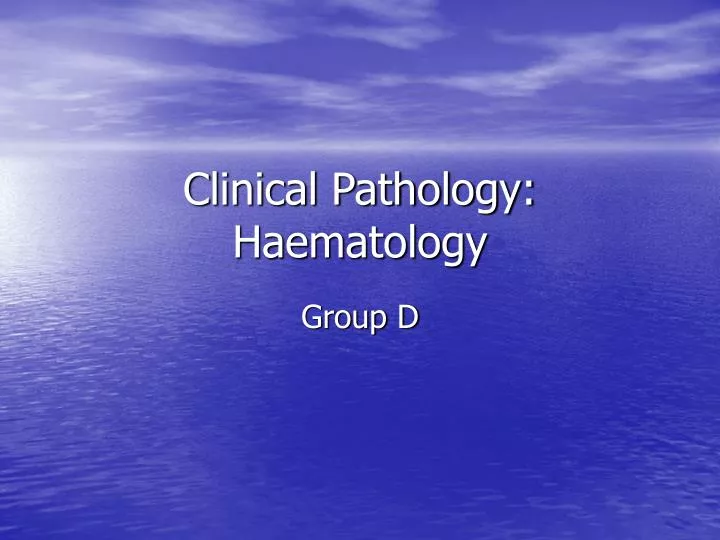 clinical pathology haematology