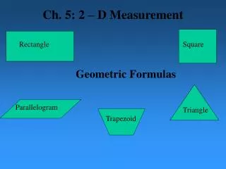 Geometric Formulas