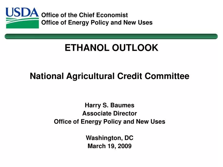 ethanol outlook