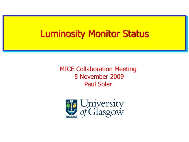 luminosity monitor status