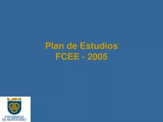 plan de estudios fcee 2005