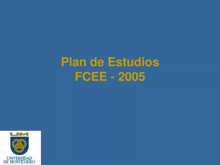 plan de estudios fcee 2005