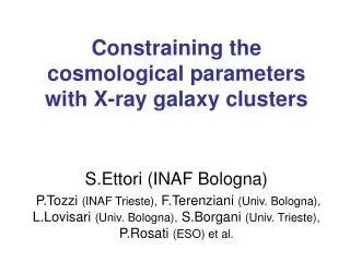 Constraining the cosmological parameters with X-ray galaxy clusters