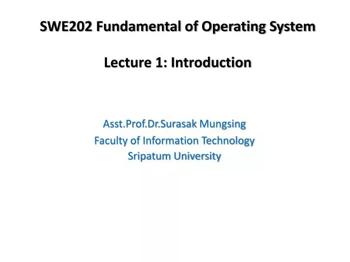 swe202 fundamental of operating system lecture 1 introduction