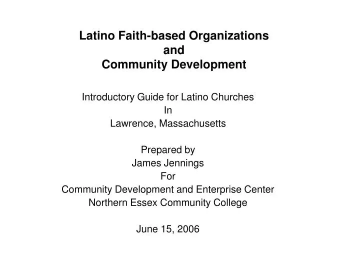 latino faith based organizations and community development