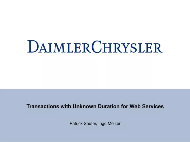 transactions with unknown duration for web services