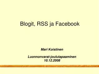 mari koistinen luonnonvarat joulutapaaminen 10 12 2008