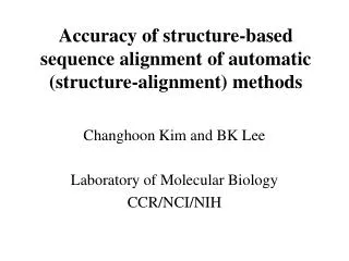 Accuracy of structure-based sequence alignment of automatic (structure-alignment) methods