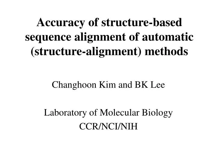 accuracy of structure based sequence alignment of automatic structure alignment methods
