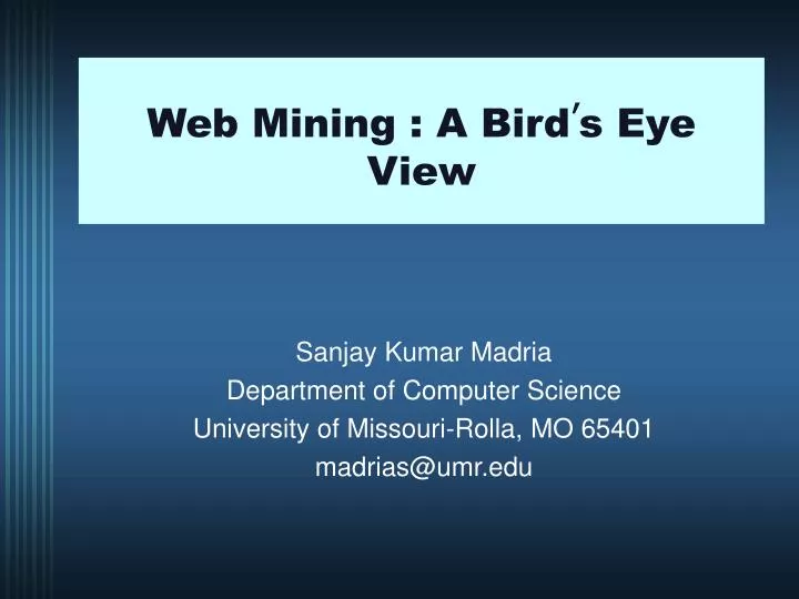 web mining a bird s eye view