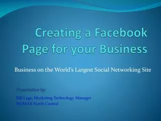 Creating a Facebook Page for your Business