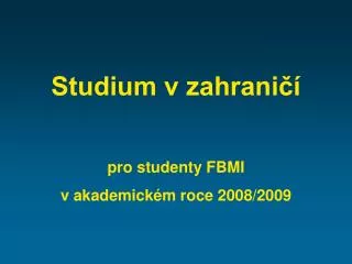 studium v zahrani